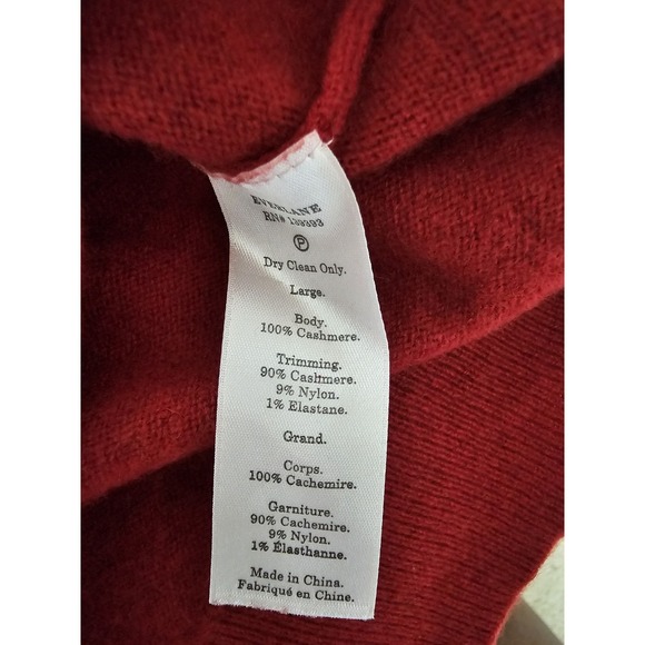Everlane Maroon 100% Cashmere Luxury Casual Womens Crewneck Sweater Large - Picture 4 of 6
